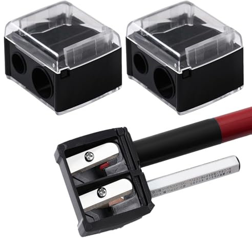 Spitzer mit Dose,Klein Spitzer dicke und dünne Stifte,Dosenanspitzer für dicke und dünne Stifte,Anspitzer dicke und dünne Stifte für Kosmetikstifte,Doppelspitzer mit Behälter,Makeup Pencil Sharpener