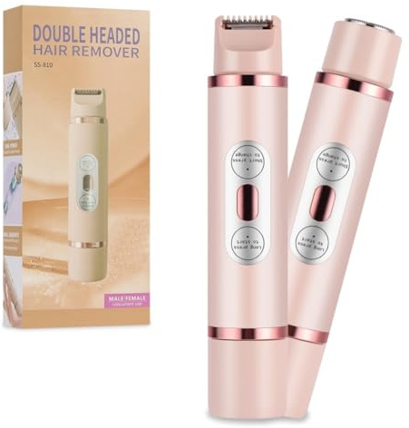 LOPHE Afeitadora Eléctrica para Mujeres, 2 en 1 Depiladora de Doble Cabezal, Recargable por USB, Afeitadora Corporal Femenina, Impermeable Shaver, Cómoda Maquinilla de Afeitar Sin Dolor 2.0 (Rosa)