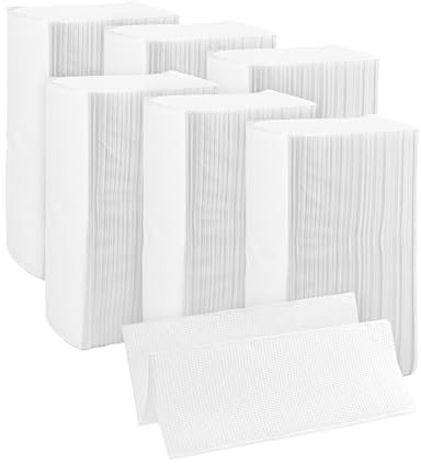 IMBALLAGGI 2000 Asciugamani Monouso Carta Usa e Getta Piegate a Z - 6 Pack x 150 Pz, Pura Cellulosa 2 Veli Morbidi Assorbenti, Salviette Dispenser Universale Asciugamani, 24x21cm (900 Asciugamani)