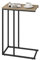 WOLTU Beistelltisch, Couchtisch C Form, Wohnzimmertisch mit Metallgestell, Sofatisch Kaffeetisch, für Kaffee und Laptop, 45 x 63,5 x 25 cm, Graue Holzoptik + Schwarz