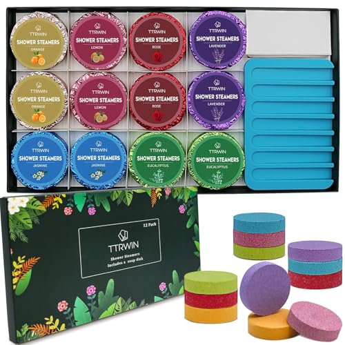 Gifts for Women Shower Steamers Aromatherapy,Perfect Self Care Relaxation, Body Restore,Shower Bombs with Multiple Fragrances,Birthday and Mother's Day Women, Mum, Girls, Home SPA Stress (12 pcs)