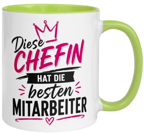 Chefin Tasse | Sie hat die besten Mitarbeiter | Beste Chefin Geschenk | Geschenkidee Gruppenleiterin Teamleiterin Projektleiterin Geschäftsführerin Abteilungsleiterin