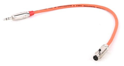 ROBAUN 3-Pin Mini XLR To Jack 3.5mm Plug Stereo Audio 1/8 3.5mm Male To Mini XLR Female Adapter Cable For Camera Headphone(Orange-RD,0.29m)