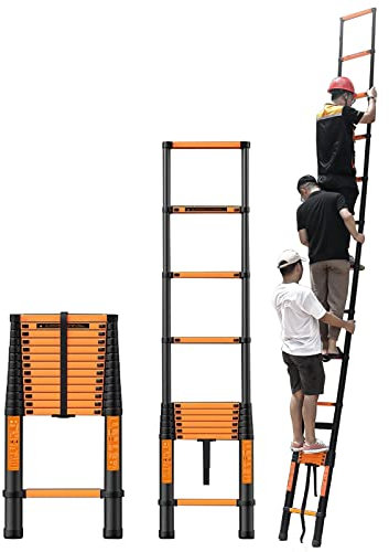 Scala Telescopica in Alluminio 8m/ 7m/ 6.m/ 5m/ 4m/ 3.5m/ 2m, Scale Estensibili Telescopiche Pieghevoli per Carichi Pesanti per Lavori all'aperto in soffitta per Camper sul Tetto, Carico 150
