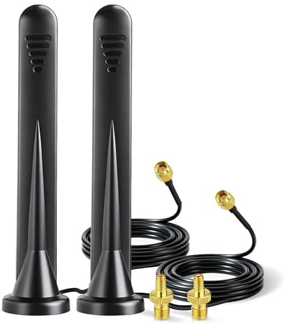 Bingfu 5G 4G LTE Antenne mit Magnetfuß, SMA-Stecker, 3m Kabel, 3 dBi | 2 StückFür Router, Hotspot, Modem, Wildkamera, IoT, Smart Home und Fahrzeuge