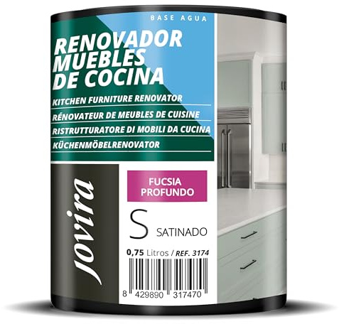 JOVIRA PINTURAS Vernice per rinnovare i mobili di cucina, bagno e porte, satinata all'acqua. (750 Millilitri, Fucsia Profondo)