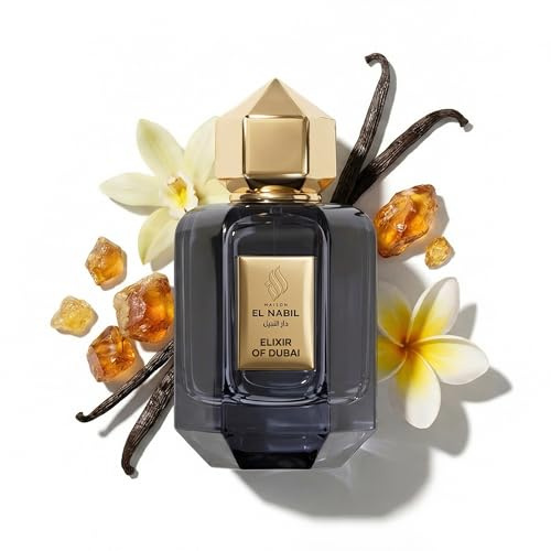 Maison El Nabil Elixir of Dubai - Eau de Parfum 65ml Mixte - Vaporisateur | Sillage vanillé, épicé et crémeux (fruits secs, frangipani, noisette, ambre), idée cadeau raffinée