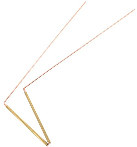 TEHAUX Lot de 2 Baguettes de Sourcier en Laiton Pur pour Détection d'eau et D'esprits, Outil Portable Polyvalent pour Aventures Extérieures et Exploration Agricole