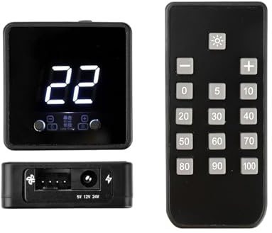 Nucelit 4Pin Fan Controller 5V 12V 24V with Digital Display Remote Control Input Cooling Fast Charging Low Fan Speed Adjuster
