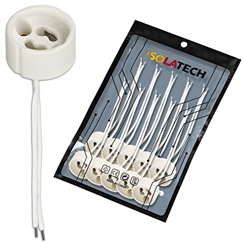 ISOLATECH 10Stk GU10 Keramikfassung Standard Sockel LED Energiesparlampen (max.250V/2A) Leuchtmittel Home Küche Badezimmer Installation Einbau Decke Halterung Zubehör hitzebeständig