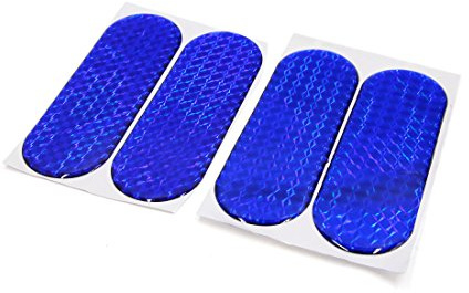 sourcing map 4pcs Blue Reflective Safety Warning Reflector Tape Sticker for Car