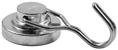 Magnetastico | Flexibler Neodym Magnethaken Extra Stark 32 mm Ø | Haftkraft 30 kg | Hakenmagnet für Küche, Bad, Büro, Garten, Camping, Wandhaken | Starker Magnet Haken, Haken magnetisch vernickelt