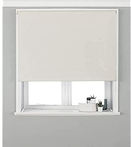 Riva Home Eclipse Blackout Roller Blind, Ivory, 24 x 64 (61 x 162cm)