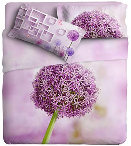 Ipersan Alium Bettwäsche-Set, Fotodruck Fine-Art, Organic Cotton Glicine, Doppelbett