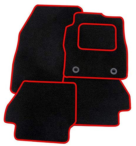 TAILORED FOR CITROEN C4 CACTUS 2014 2015 2016 2017 2018 2019 2020 2021 - PREMIUM GENUINE EXACT FIT INTERIOR FLOOR CARPET CAR MATS - BLACK MAT + RED TRIM