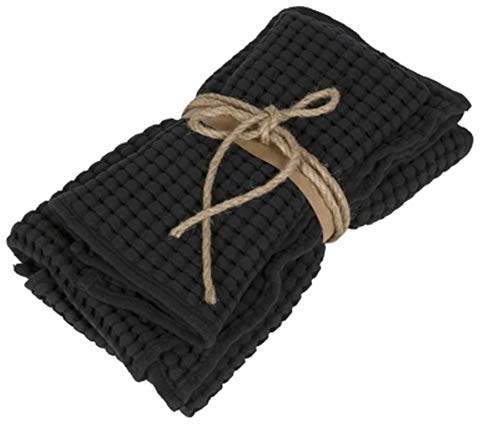 Fazzini Nettare - Coppia Asciugamani Bagno Viso e Bidet. 100% Puro Cotone. Nero