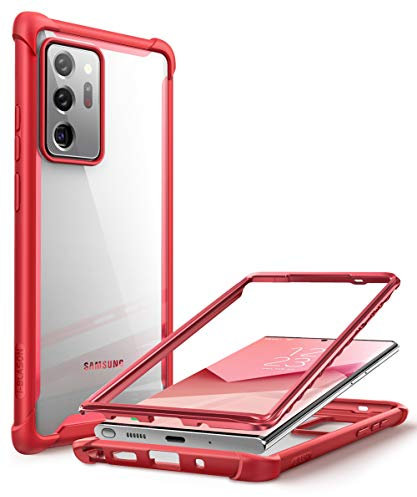 i-Blason Transparent Hülle für Samsung Galaxy Note 20 Ultra (6.9) 5G Handyhülle Bumper Case Robust Schutzhülle Cover [Ares] OHNE Displayschutz 2020 Ausgabe, Rot