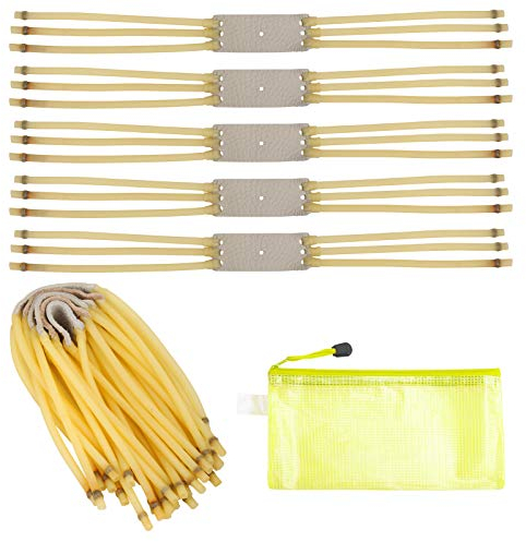BIGKASI 12 Pcs Steinschleuder Ersatzgummibänder Slingshot Zugbänder Gummibänder Slingshot-Einsätze Band 3-strängiges Ersatzgummi für Schleuder Zwille Katapult Sportschleuder kinder Erwachsene