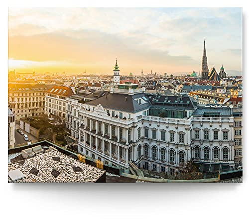 Wandbild Skyline Wien - 200cm x 150cm Leinwand auf 4cm Keilrahmen