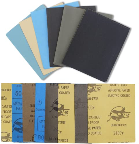 FEIHU Schleifpapier Set 28 Stück,115x140mm, Körnung von 240 320 400 600 800 1000 1200 1500 2000 2500 3000 bis 10000,geeignet für Holz, Metall, Möbel, wasserschleifpapier, Handarbeit und DIY-Projekte