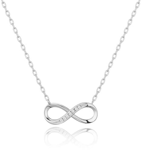 Philip Jones Silver Plated Infinity Pendant Necklace Created with Zircondia® Crystals