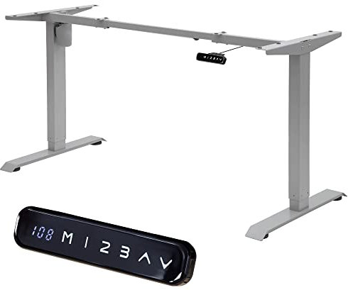 Albatros Schreibtisch-Gestell Lift N4S Silber, elektrisch höhenverstellbar mit Memory-Funktion, Kollisionsschutz und Soft-Start/Stop
