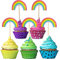 24 Stück Regenbogen Form Cupcake Topper Picks Probuk Kuchen Dekor für Geburtstag Hochzeit,Tortenaufsätze Regenbogen,Mädchen Kinder Baby Shower Party Backen Dekoration, Mehrfarbig