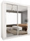 UK SLIDING WARDROBE Modern Full Size Double Mirrors 2&3 Sliding Doors Wardrobe With Adjustable Shelves, Hanging Rails,Bedroom Furniture (White, 100cm)