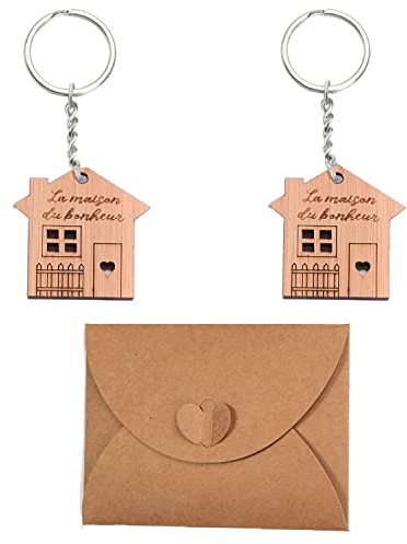 Porte Clé Les Clefs du Bonheur, Porté Clé Nouvelle Maison,cadeau crémaillère,Porte-clé anniversaire de mariage. Porte-clef maison.