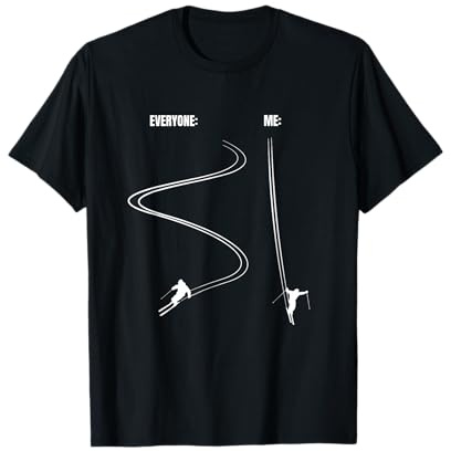 Skifahrer schnell die Piste runter - lustiger Spruch T-Shirt