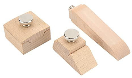 dsheng Bloque de lijado de madera, mango cómodo, bloque de papel de lija de madera, madera de haya de acero inoxidable para pulir para moldear