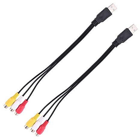 KVSERT 2Pc USB Spina a 3 Rca Femmina Adattatore Audio Convertitore Video Av A/V per Hdtv TV Televisione di