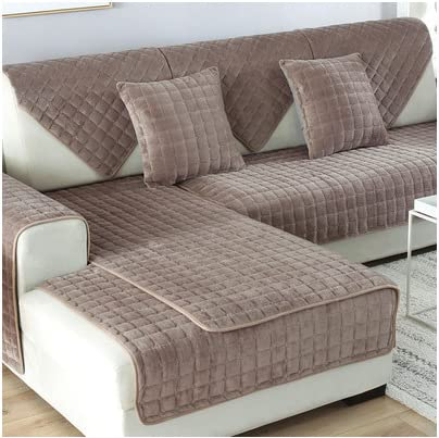WYJHNL Sofabezug/Sofahusse, Sofabezüge/Schonbezüfe Super Weicher Flanell Dick Warm überwürfe/Sofaschoner Bequemer Plüsch rutschfest Decke Möbelschutz Für Wohnzimmer 90 * 180cm Coffee