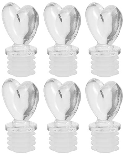 Sewroro Tappi Per Bottiglie Di Vino Risparmiatore Di Vino Con In Silicone A Forma Di Cuore Tappo Per Vino Infrangibile 6 Pezzi Tappo Riutilizzabile Per Bevande Decanter Champagne