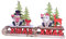 Garneck 2 Stück Retro-Dekor Kamin-Dekor Nordisches Dekor Holzschlitten-Anhänger Holz Antik Schneemänner Weihnachtsmann Weihnachten Tischplatte Holzornament