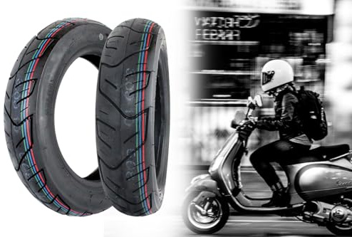 2x Reifen 3.00 x 10 Zoll, 80/90-10, TL/TT 42J PR 508, für China Roller 50ccm kompatibel mit Vespa Boatian Kymco Peugeot Yamaha Sym
