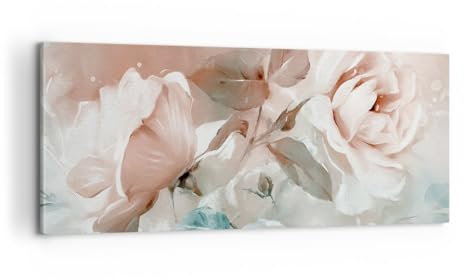 Quadro su Tela 100x40cm Stampe da Parete Fiori Romantico Rose Grandi Decorazione Murale Camera da Letto Cucina 1 pezzo Quadri Moderni Soggiorno Grafica Immagini Wall Art Canvas AB100x40-5505