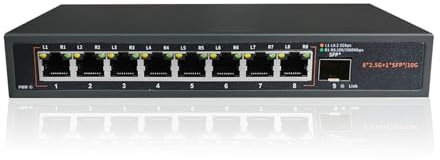 Répartiteur Ethernet Commutateur Réseau Ethernet 8 Ports 2.5G Hub LAN Non Géré 8 * 2.5G + 1 * 10G SFP + Ports De Liaison Montante sans Ventilateur for Routeur WiFi sans Fil AP VDI