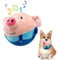 Interactive Dog Toys, Moving Dog Pig Toy Pet Bouncing Balls USB Rechargeable Interactive Washable Cartoon Pig Plush Sound Electronic Cute Squeaky