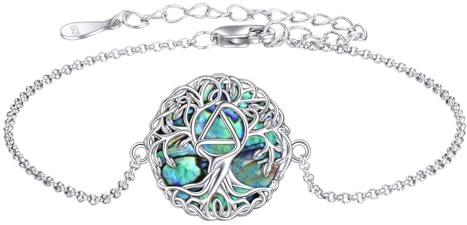 YFN Tree of Life Bracelet Sterling Silver Sobriety AA Recovery Bracelet Jewelry Alcoholics Anonymous Gifts for Women Girls
