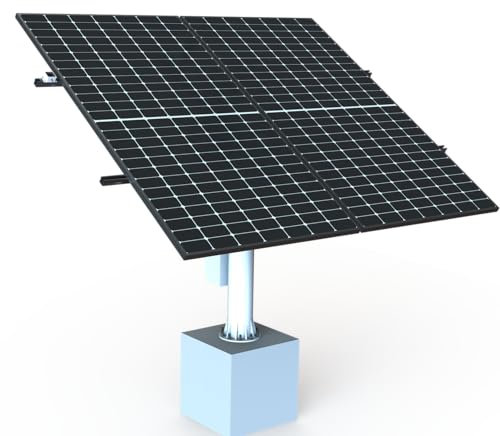 BOFU Mini Tracker Solaire/Support De Suivi Solaire Pour 2 Panneau Solaire Pour Maison, Suivi Par Contrôle De Temps Astronomique, Entraîné Par Roulement D’orientation Et Actionneur Linéaire Étanche