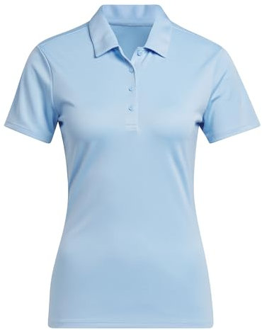 adidas Women's Women's Solid Performance Short Sleeve Polo Shirt, Clear Sky, M