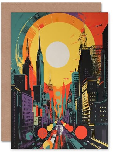 Artery8 Wall Street New York City Retro Sonnenaufgang Weihnachtskarte