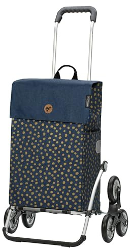 ANDERSEN Royal Sh. Fita - Carrello per la spesa, 47 l, resistente, elegante, in alluminio, pieghevole, ruote rimovibili, salire le scale