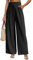 Yuson Girl Weite Hosen Damen Lockere Palazzo Hose Hohe Taille Stoffhose Lässig Gerade Beinform Hosen Einfarbig Hose Weites Bein Lang Elegant Freizeit Anzughose Damen mit Tasche(Schwarz, XL)