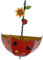 ＡＷＨＡＯ Jardinière de Parapluie Murale, Pot de Fleur à Balustrade en Métal, Jardinière Murale Suspendue pour Jardin Extérieur, Terrasse, Clôture, Porche de Campagne, Coccinelle Rouge