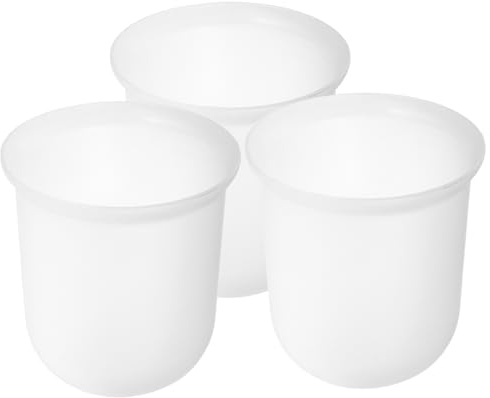 Healeved 3 Stück Toilettenbürstenhalter Wands Toilettenbürste, Austausch des Wc-bürstenhalters Toilettenbürstenhalter Wc-bürstenbecher Schrubberhalter Plastik Haushalt Weiß Badezimmerzubehör