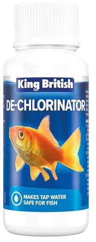 King British – De-Chlorinator 100ml – Makes Tap Water Safe for Fish – Removes Excess Chlorine For Coldwater & Tropical Aquariums – Use When Setting Up a New Aquarium or Changing Tank Water