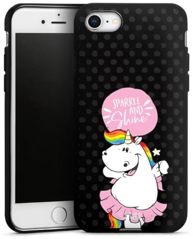 DeinDesign Silikon Hülle kompatibel mit Apple iPhone SE (2022) Case schwarz Handyhülle Einhorn Pummel & Friends Pummeleinhorn