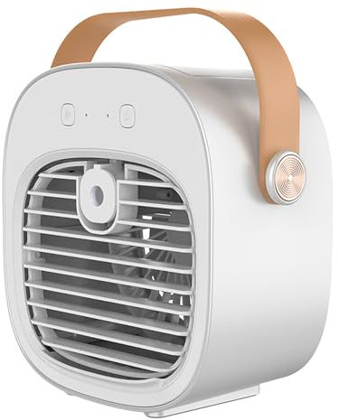 Aire Acondicionado Portatil, Mini Aire Acondicionado, Enfriador de Agua 2 en 1, 3 Velocidades, Aire Portátil Ventilador de Enfriamiento de Aire Personal Pequeño USB, para Oficina, Hogar (White)